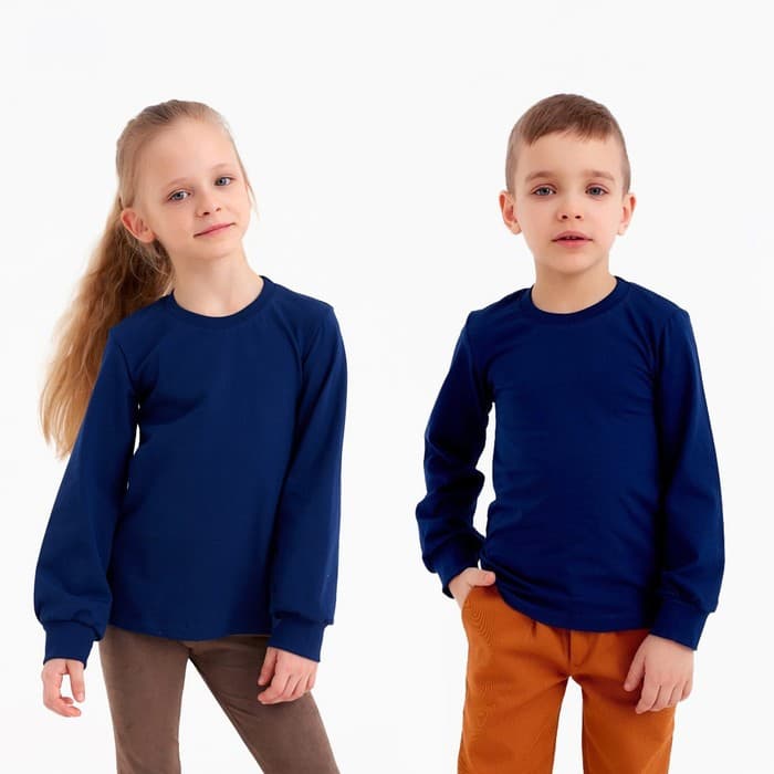 Лонгслив детский MINAKU: Basic line, тёмно-синий, рост 110 см