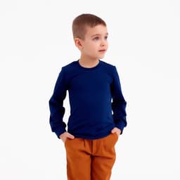 Лонгслив детский MINAKU: Basic line, тёмно-синий, рост 110 см
