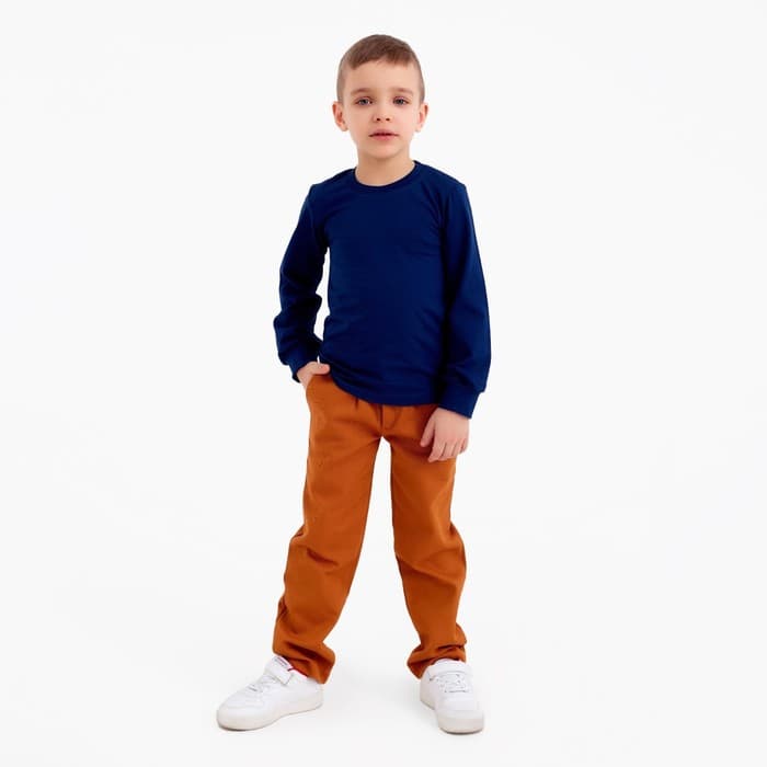 Лонгслив детский MINAKU: Basic line, тёмно-синий, рост 110 см