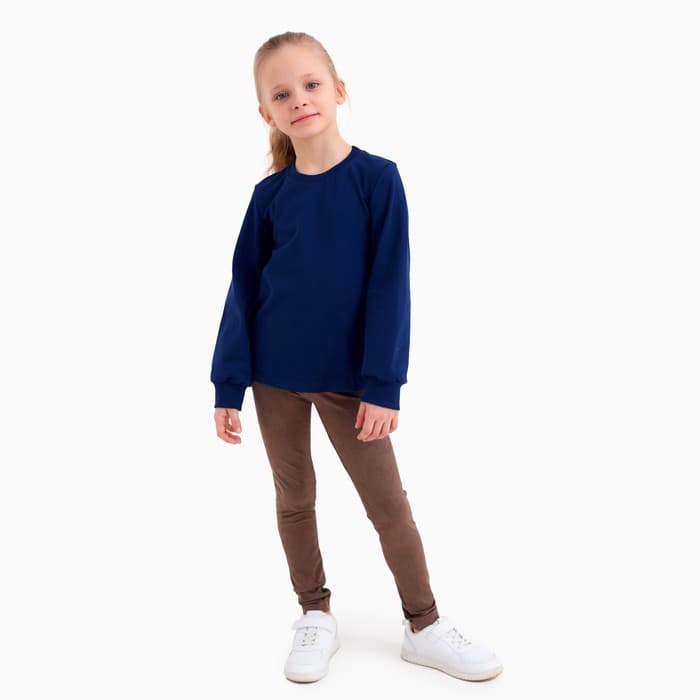 Лонгслив детский MINAKU: Basic line, тёмно-синий, рост 110 см
