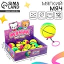 Мяч детский Funny toys мягкий «Спорт», с резинкой, 4.7 см, МИКС, в шоубоксе