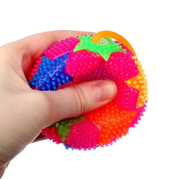 Мяч детский Funny toys резиновый световой «Ты супер», МИКС, в шоубоксе