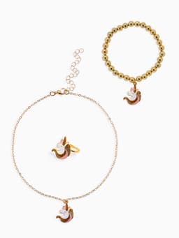 Набор детских украшений «Выбражулька. Единороги», 3 предмета: кулон, браслет, кольцо, разноцветный в золоте