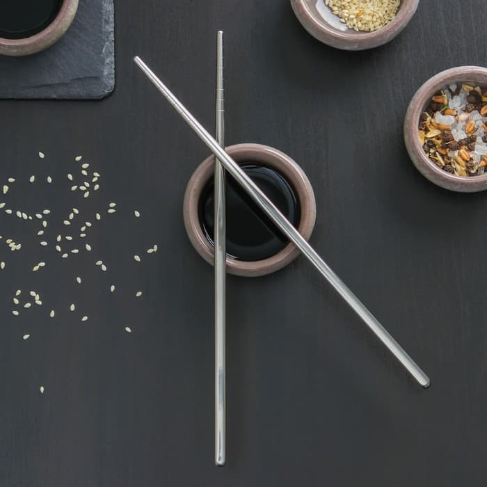 Палочки для суши Bacchette, длина 21 см, серебристые