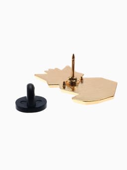 Значок «Графичные животные», лиса, оранжево-белый в золоте