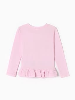 Футболка с длинным рукавом для девочки KAFTAN: Happy together, розовая, размер 34 (122-128 см)
