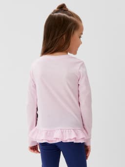 Футболка с длинным рукавом для девочки KAFTAN: Happy together, розовая, размер 34 (122-128 см)