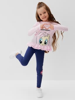 Футболка с длинным рукавом для девочки KAFTAN: Happy together, розовая, размер 34 (122-128 см)