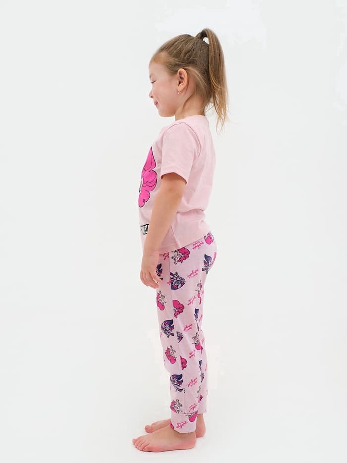 Пижама для девочки (лонгслив и брюки) KAFTAN «Милая пони», розовая, размер 30 (98-104 см)