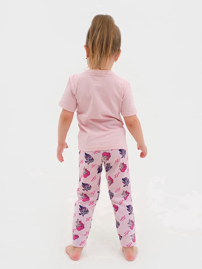 Пижама для девочки (лонгслив и брюки) KAFTAN «Милая пони», розовая, размер 30 (98-104 см)