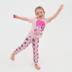 Пижама для девочки (лонгслив и брюки) KAFTAN «Милая пони», розовая, размер 30 (98-104 см)