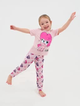 Пижама для девочки (лонгслив и брюки) KAFTAN «Милая пони», розовая, размер 30 (98-104 см)