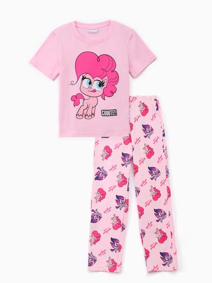 Пижама для девочки (лонгслив и брюки) KAFTAN «Милая пони», розовая, размер 30 (98-104 см)