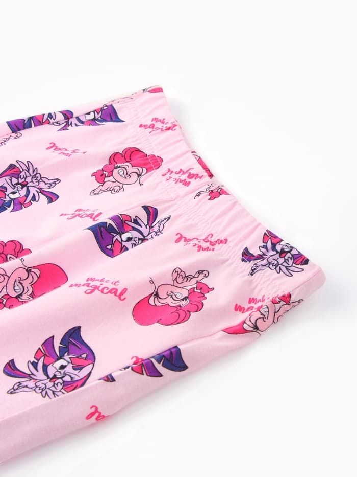 Пижама для девочки (лонгслив и брюки) KAFTAN «Милая пони», розовая, размер 30 (98-104 см)