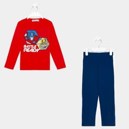 Пижама для мальчика: лонгслив, брюки, KAFTAN, рост 98-104 см, красная, синяя