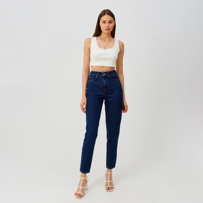 Джинсы женские мом MINAKU: Jeans Collection, размер 44, синие