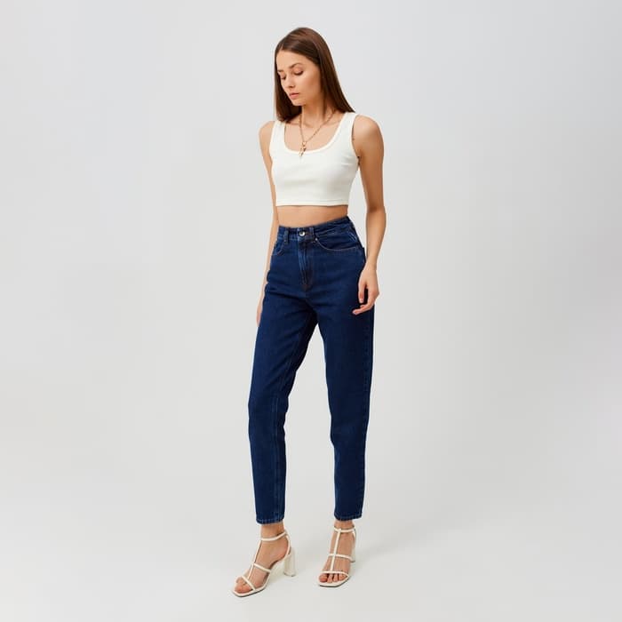 Джинсы женские мом MINAKU: Jeans Collection, размер 48, синие