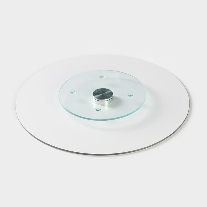 Подставка для торта Доляна «Голубой агат», d=32 см, вращающаяся, стекло, синяя