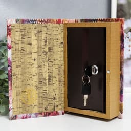 Шкатулка книга - сейф «Голова Будды в цветах», дерево, искусственная кожа, 21×13×5 см