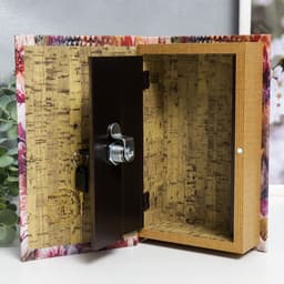 Шкатулка книга - сейф «Голова Будды в цветах», дерево, искусственная кожа, 21×13×5 см