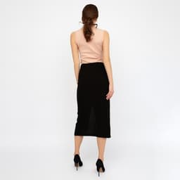 Юбка миди женская MINAKU: Green trend, чёрная, размер 44