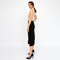 Юбка миди женская MINAKU: Green trend, чёрная, размер 48