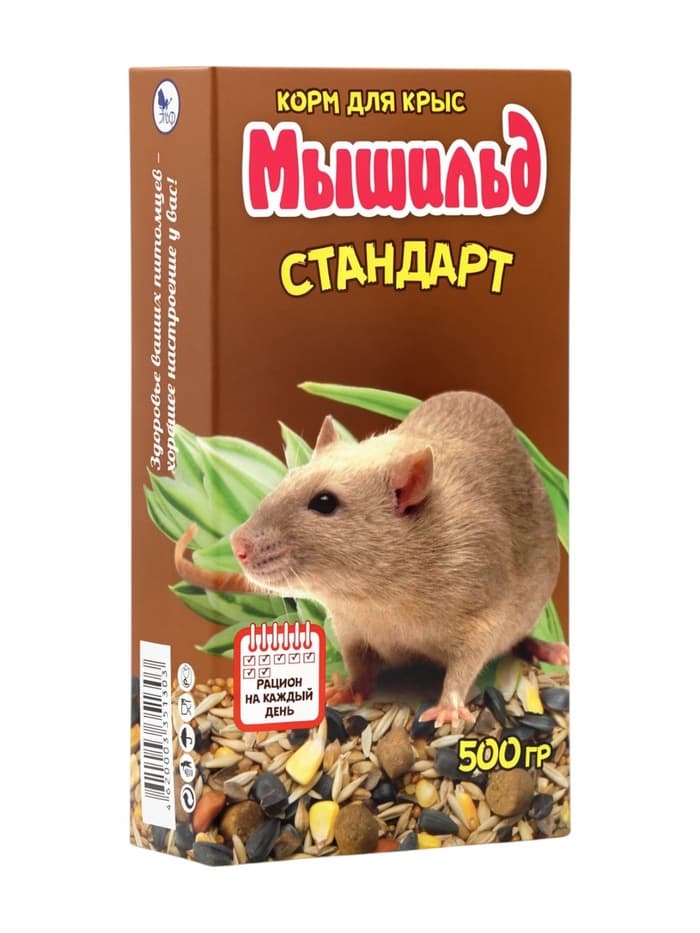 Зерновой корм «Мышильд стандарт» для декоративных крыс, 500 г, коробка