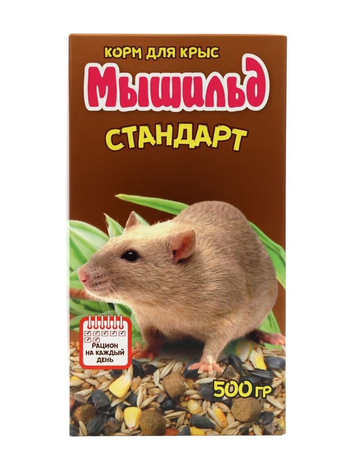 Зерновой корм «Мышильд стандарт» для декоративных крыс, 500 г, коробка
