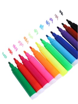 Фломастеры 12 цветов Jambo, толстые, вентилируемый колпачок