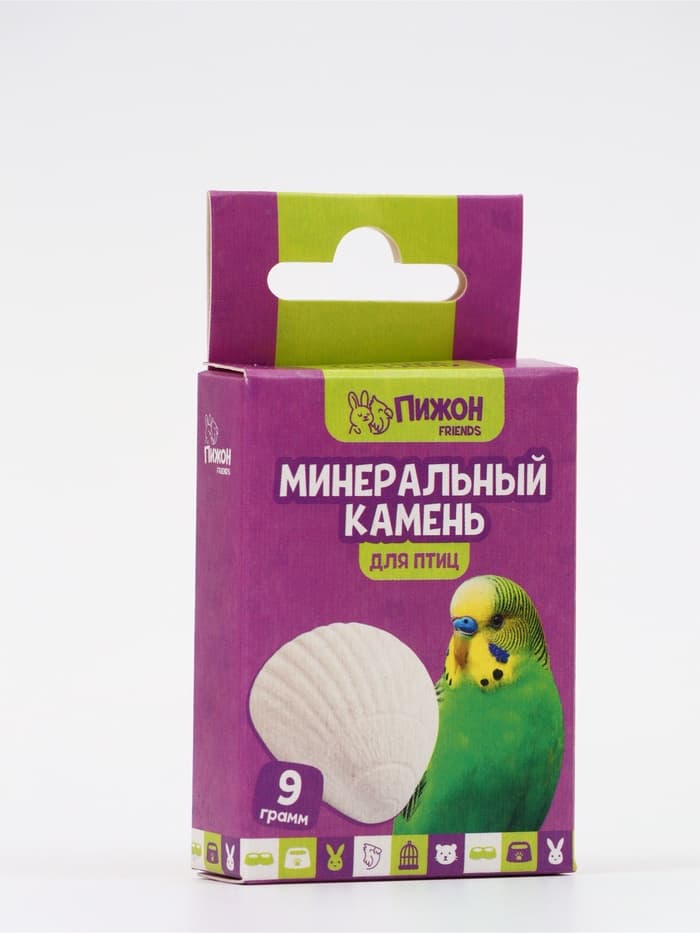 Минеральный камень «Пижон» для птиц, ракушка, 9 г