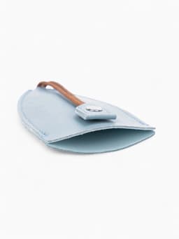 Ключница карманная с кольцом, размер 11.5×7.5×0.3 см, голубая