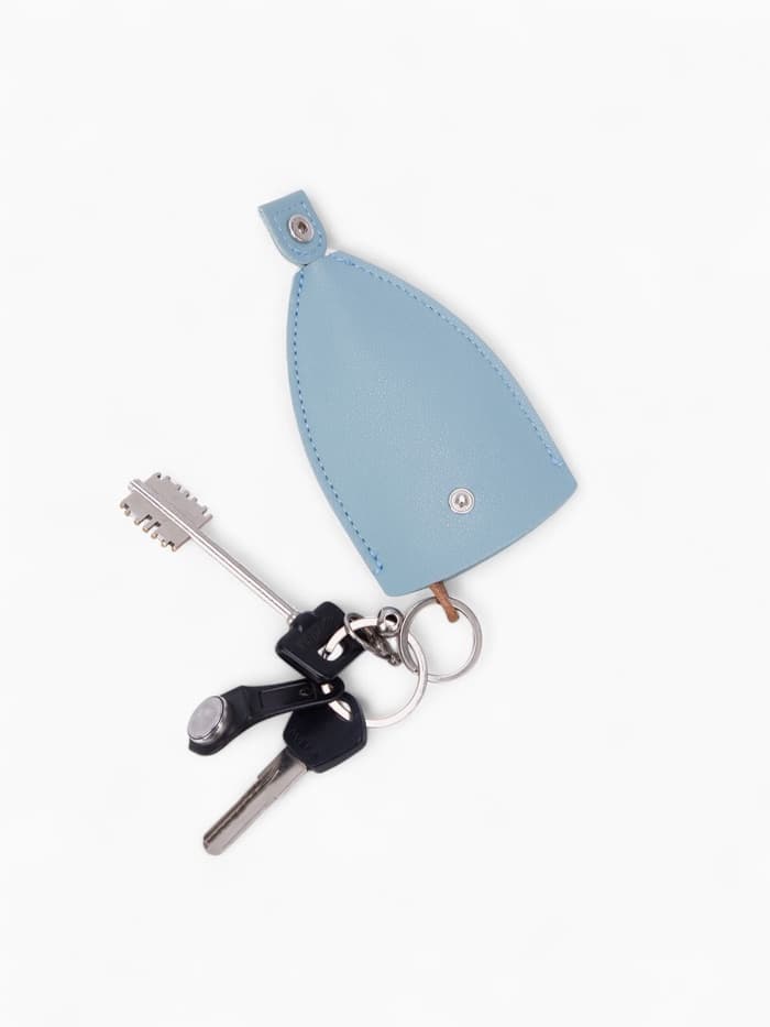 Ключница карманная с кольцом, размер 11.5×7.5×0.3 см, голубая