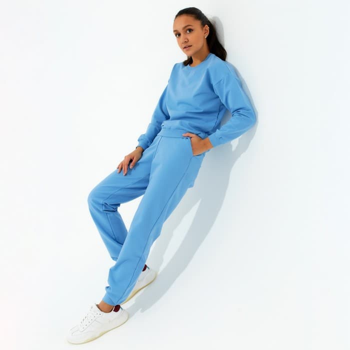 Костюм женский (свитшот, брюки) MINAKU: Casual Collection, размер 42, голубой