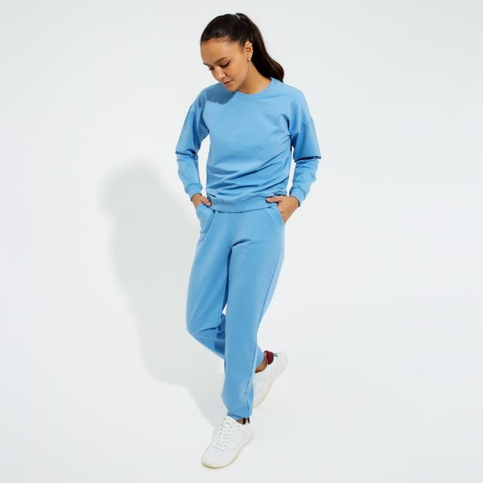 Костюм женский (свитшот, брюки) MINAKU: Casual Collection, размер 44, голубой