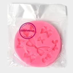 Молд для заливки Доляна «Бант», силикон, d=8.5 см, розовый