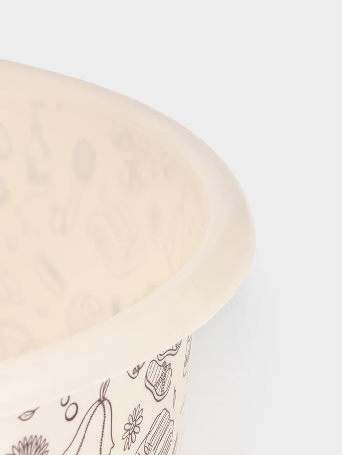 Таз хозяйственный круглый «Русская банька», 20 л, пластик, бежевый