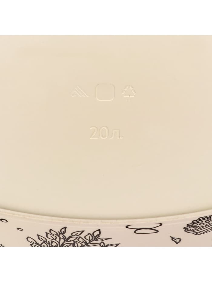 Таз хозяйственный круглый «Русская банька», 20 л, пластик, бежевый
