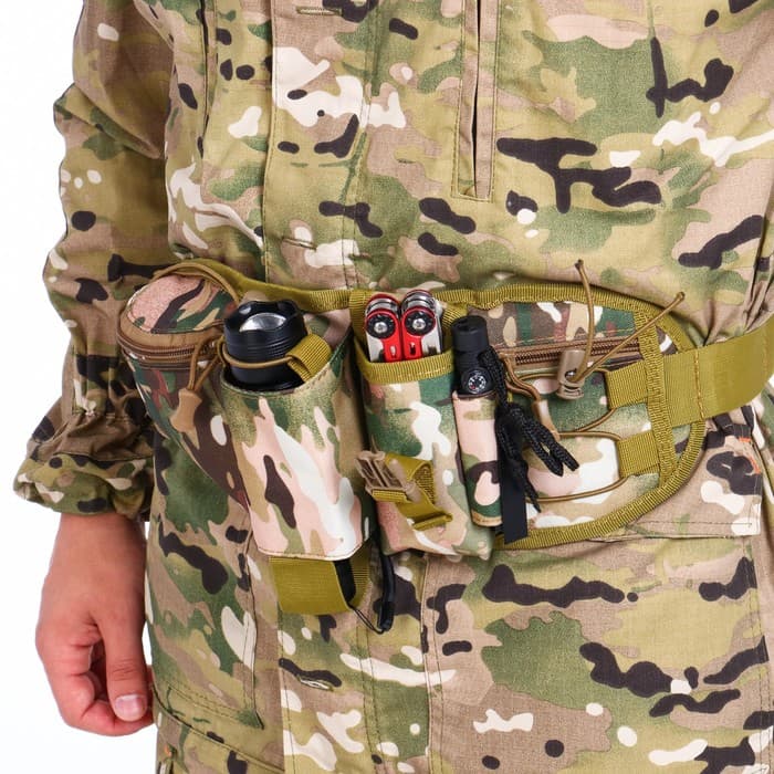 Сумка поясная Adventure, с доп карманами, камуфляж