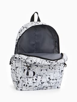 Рюкзак школьный, с пеналом, 30×14×42 см, белый