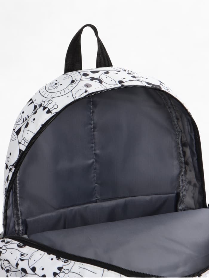 Рюкзак школьный, с пеналом, 30×14×42 см, белый