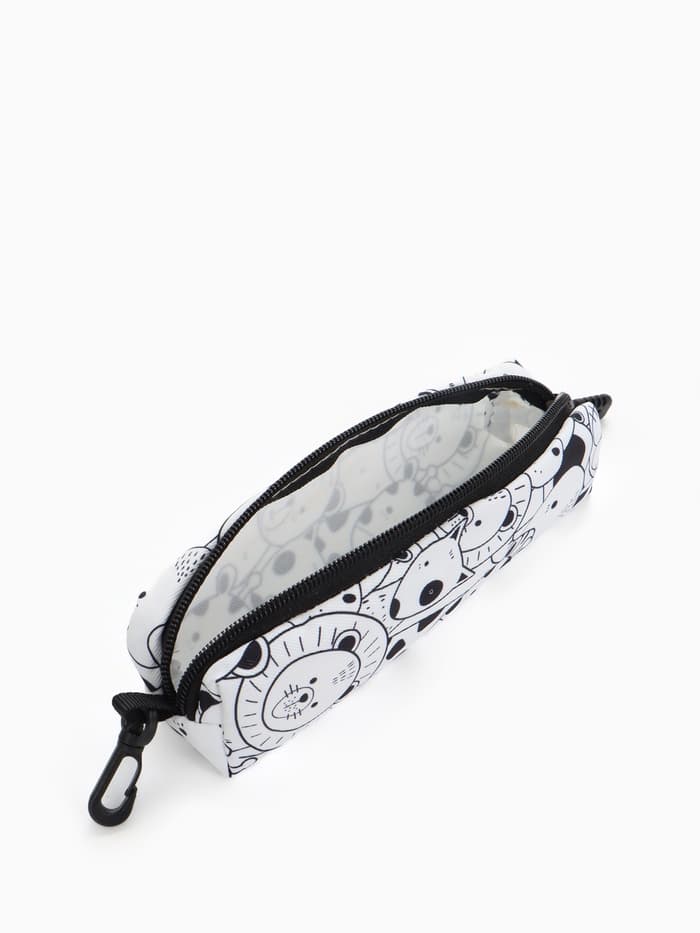 Рюкзак школьный, с пеналом, 30×14×42 см, белый