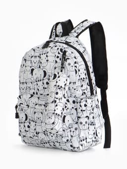 Рюкзак школьный, с пеналом, 30×14×42 см, белый