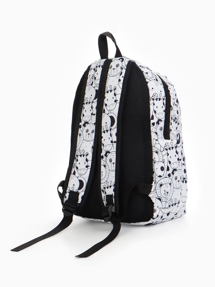 Рюкзак школьный, с пеналом, 30×14×42 см, белый