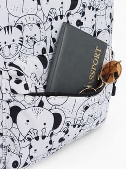 Рюкзак школьный, с пеналом, 30×14×42 см, белый