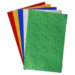 Набор бумаги голографической «Звезды» А4, 5 листов, 5 цветов, рисунок, 100 г/м²