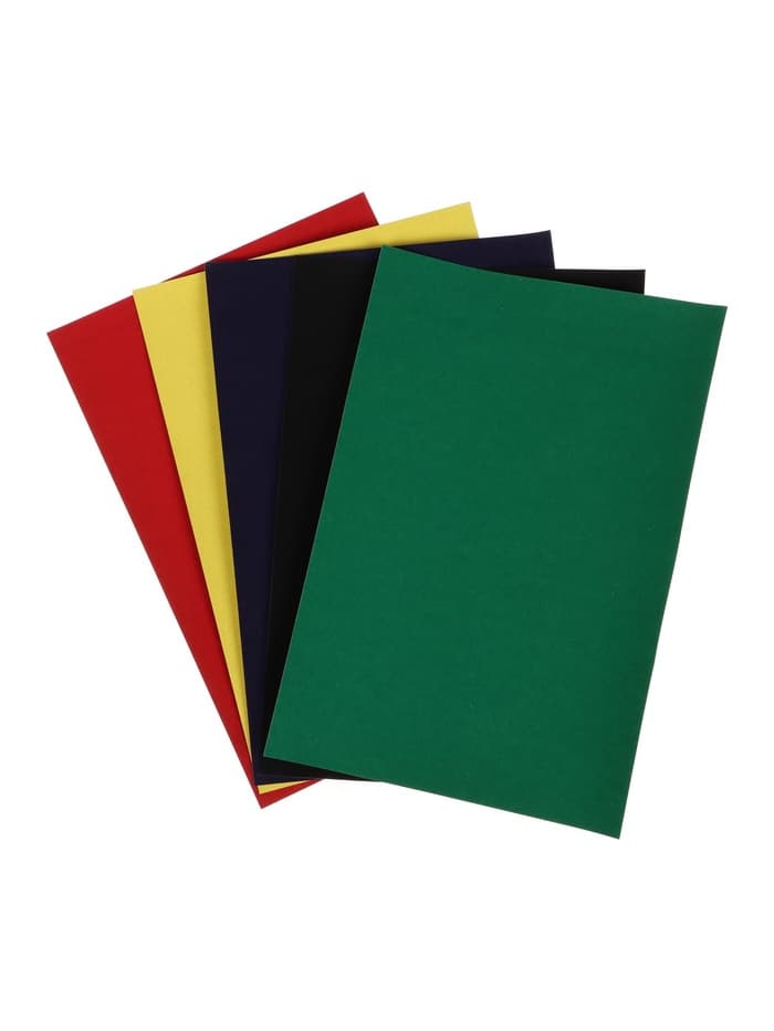 Картон бархатный А4, 5 листов, 5 цветов, 180 г/м²