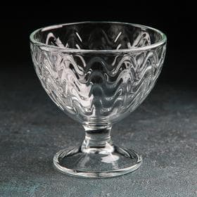 Креманка «Мальва. Волна», 310 мл, d=10 см, стекло, прозрачная