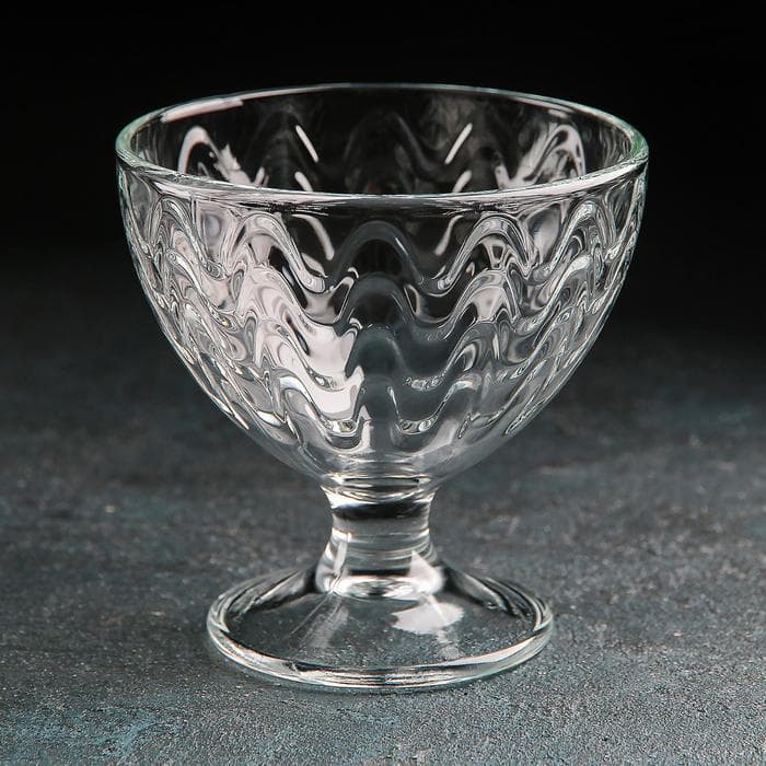 Креманка «Мальва. Волна», 310 мл, d=10 см, стекло, прозрачная