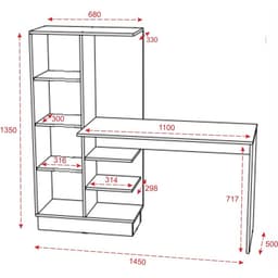 Стол компьютерный «Вега Позитив №1», 1450×500×1350 мм, цвет белый/бетон тёмный