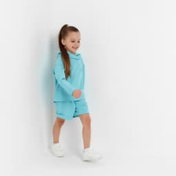 Костюм детский (толстовка, шорты) KAFTAN Basic line, рост 86-92 см, бирюзовый меланж